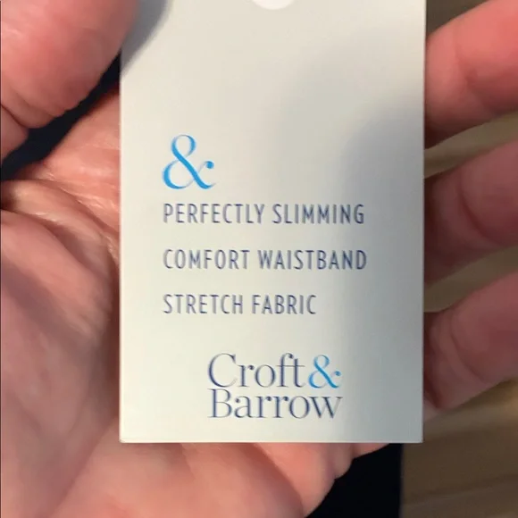 Croft & Barrow Blue Effortless Stretch Pans 12 Short mid Rise straight legs - Picture 5 of 7